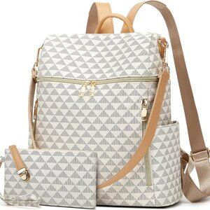 Women Backpack Purse PU Leather 25L Travel Satchel Convertible Handbag